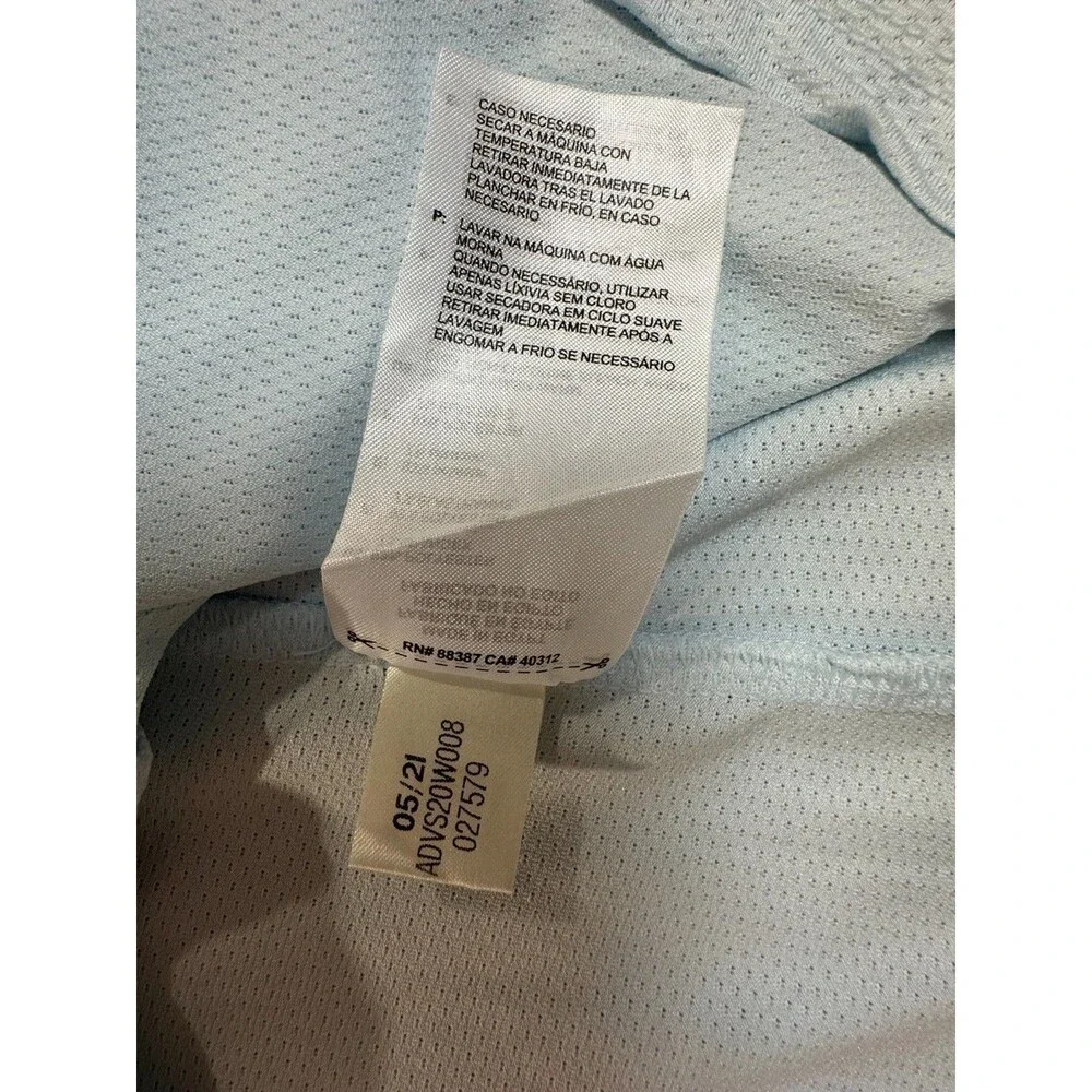 Adidas Golf Polo Shirt Men’s 2XL Light Blue Quarter Zip Performance Stretch